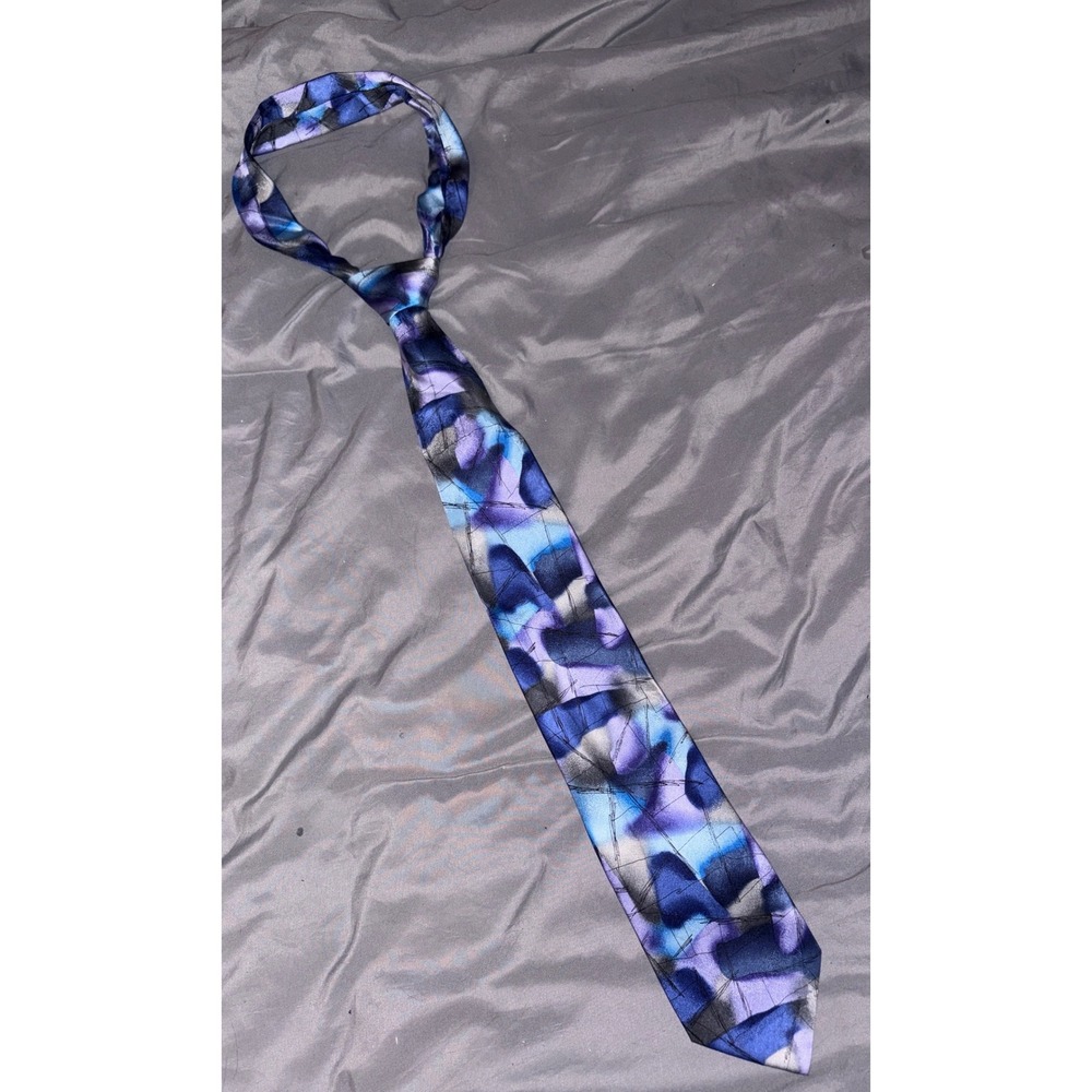 J. Garcia‎ "The Blue Iceberg" Silk Tie Blue Abstract Print Jerry Garcia